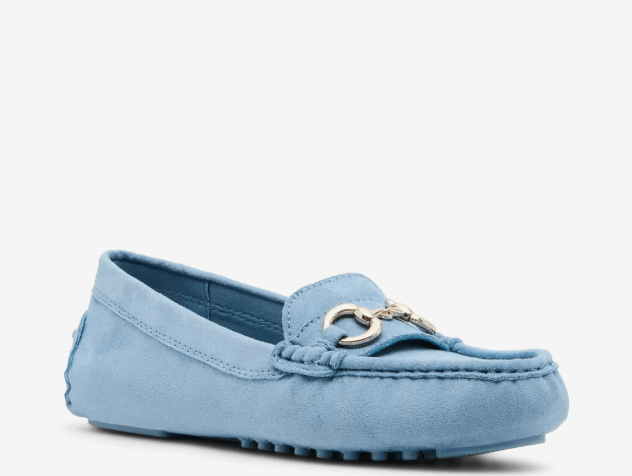 Light blue suede slip-on shoe spring shoes for women comfortable office shoes for women